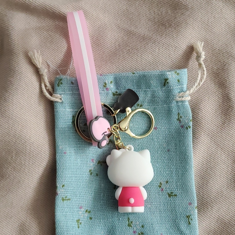 New Hello Kitty Pink/White Keychain - Picture 2 of 5